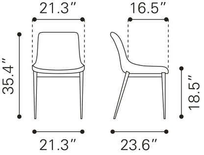 Dining Chair (Set of 2) White & Walnut - Modern & Ergonomic Seating for Home & Office