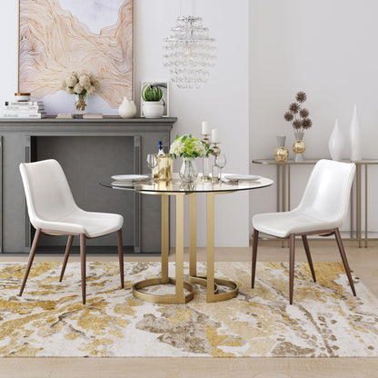 Dining Chair (Set of 2) White & Walnut - Modern & Ergonomic Seating for Home & Office