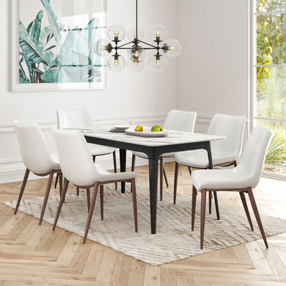 Dining Chair (Set of 2) White & Walnut - Modern & Ergonomic Seating for Home & Office