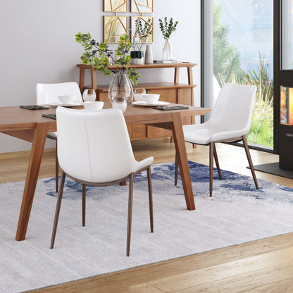 Dining Chair (Set of 2) White & Walnut - Modern & Ergonomic Seating for Home & Office