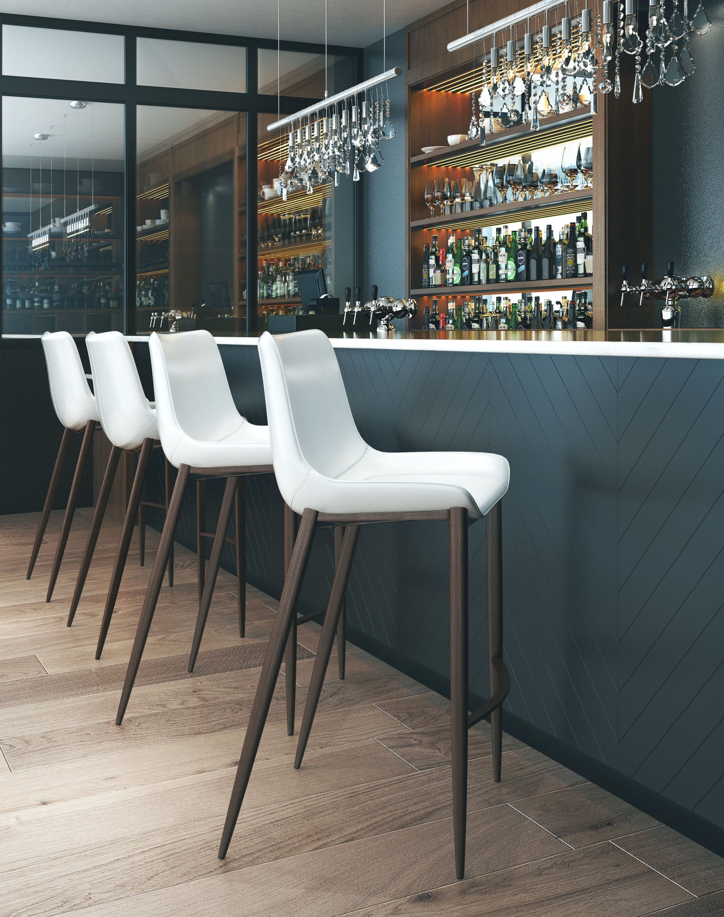 Barstool (Set of 2) White & Walnut - Premium Quality & Stylish Design for Your Home