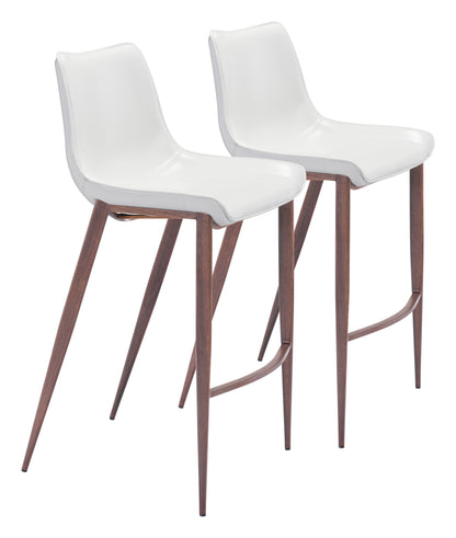 Barstool (Set of 2) White & Walnut - Premium Quality & Stylish Design for Your Home