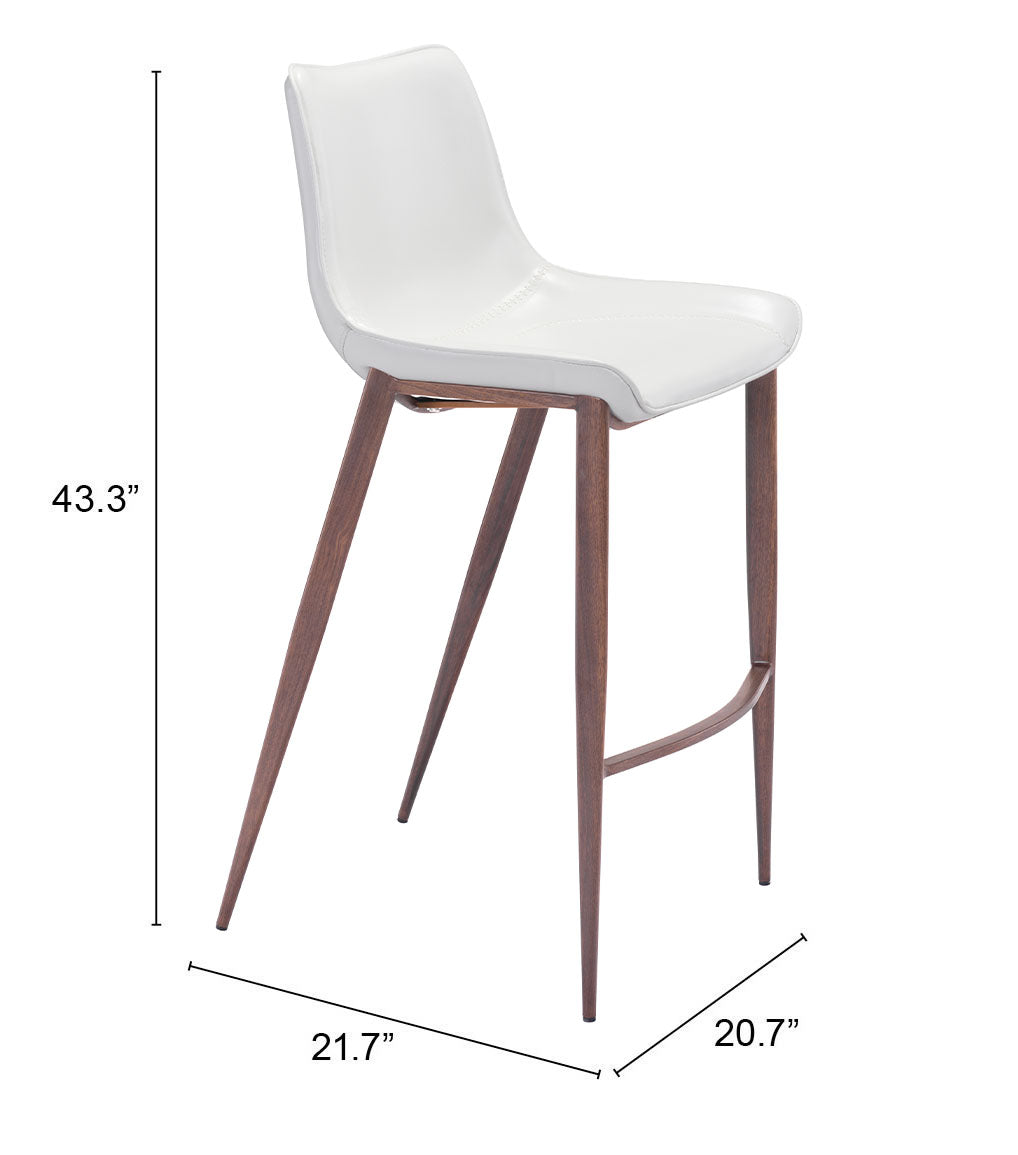 Barstool (Set of 2) White & Walnut - Premium Quality & Stylish Design for Your Home