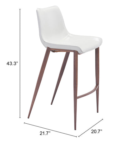 Barstool (Set of 2) White & Walnut - Premium Quality & Stylish Design for Your Home