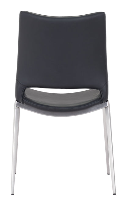 Dining Chair (Set of 2) Black & Silver - Modern & Ergonomic Seating for Home & Office