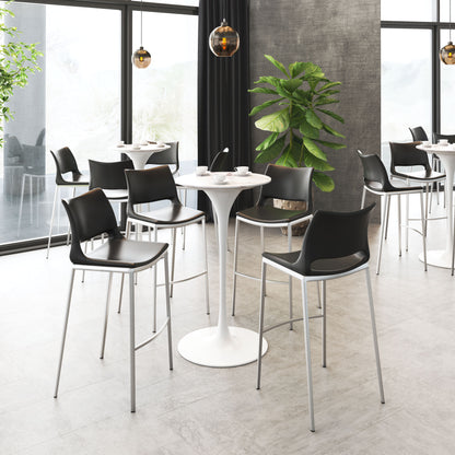 Tabouret de bar Ace (lot de 2) noir et argent