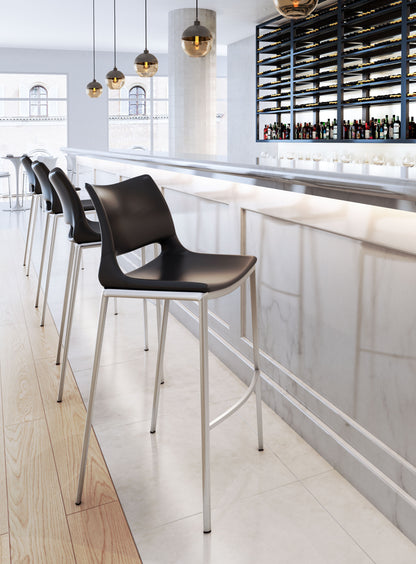 Tabouret de bar Ace (lot de 2) noir et argent