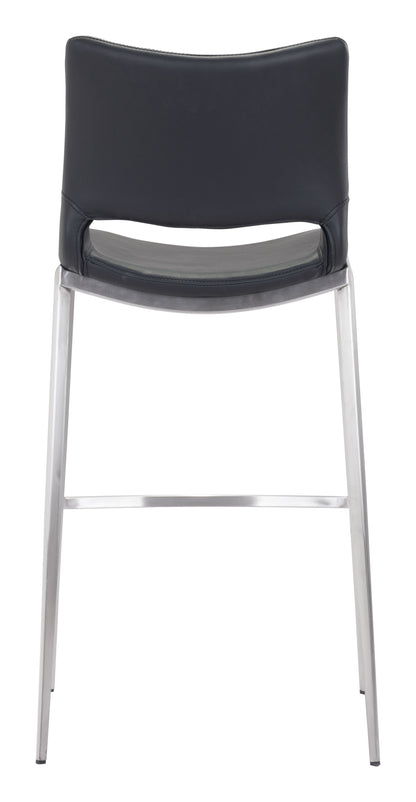 Tabouret de bar Ace (lot de 2) noir et argent