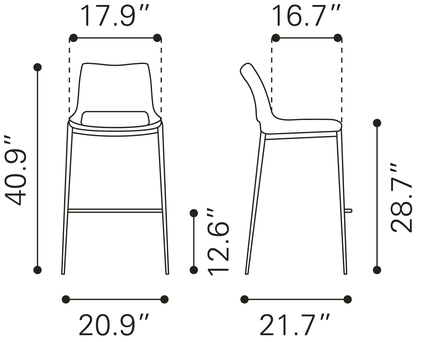 Barstool (Set of 2) Light Pink & Silver - Premium Quality & Stylish Design for Your Home