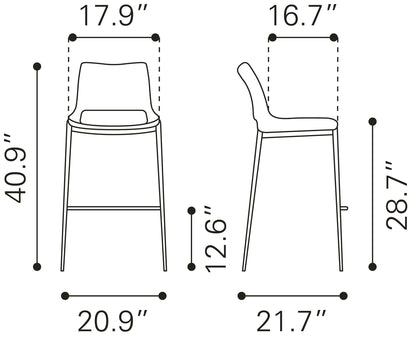 Barstool (Set of 2) Light Pink & Silver - Premium Quality & Stylish Design for Your Home