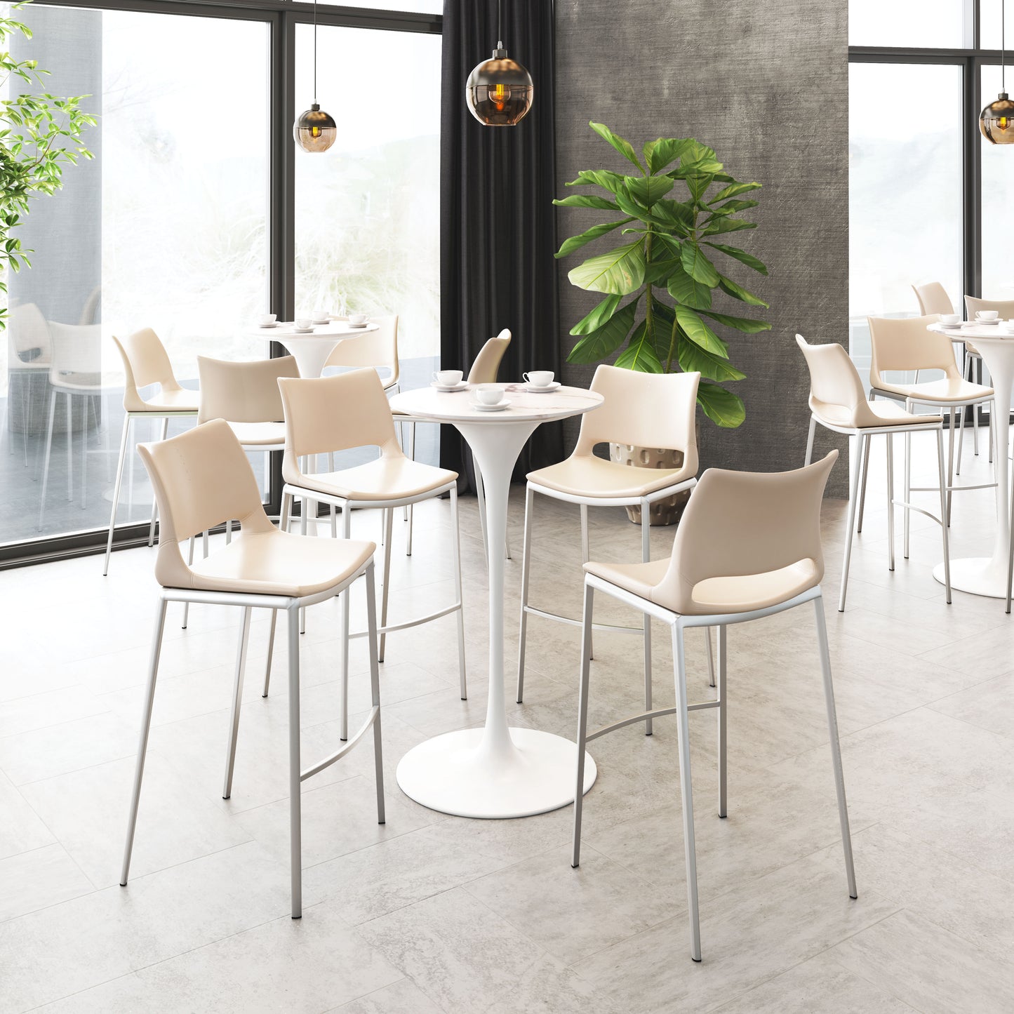 Barstool (Set of 2) Light Pink & Silver - Premium Quality & Stylish Design for Your Home