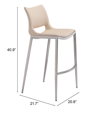 Barstool (Set of 2) Light Pink & Silver - Premium Quality & Stylish Design for Your Home