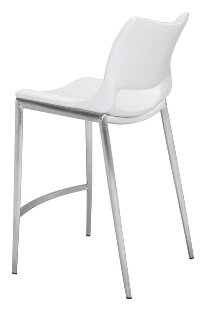Tabouret de bar Ace (lot de 2) blanc et argent
