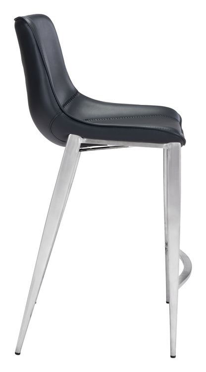 Counter Stool (Set of 2) Black & Silver - Premium Quality & Stylish Design for Your Home
