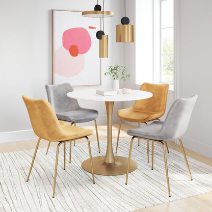Dining Table White & Gold - Elegant & Durable Dining Table for Stylish Spaces