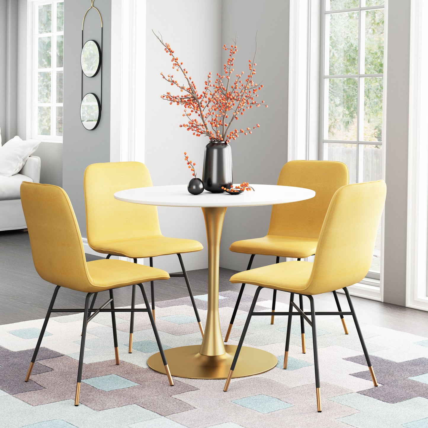 Dining Table White & Gold - Elegant & Durable Dining Table for Stylish Spaces