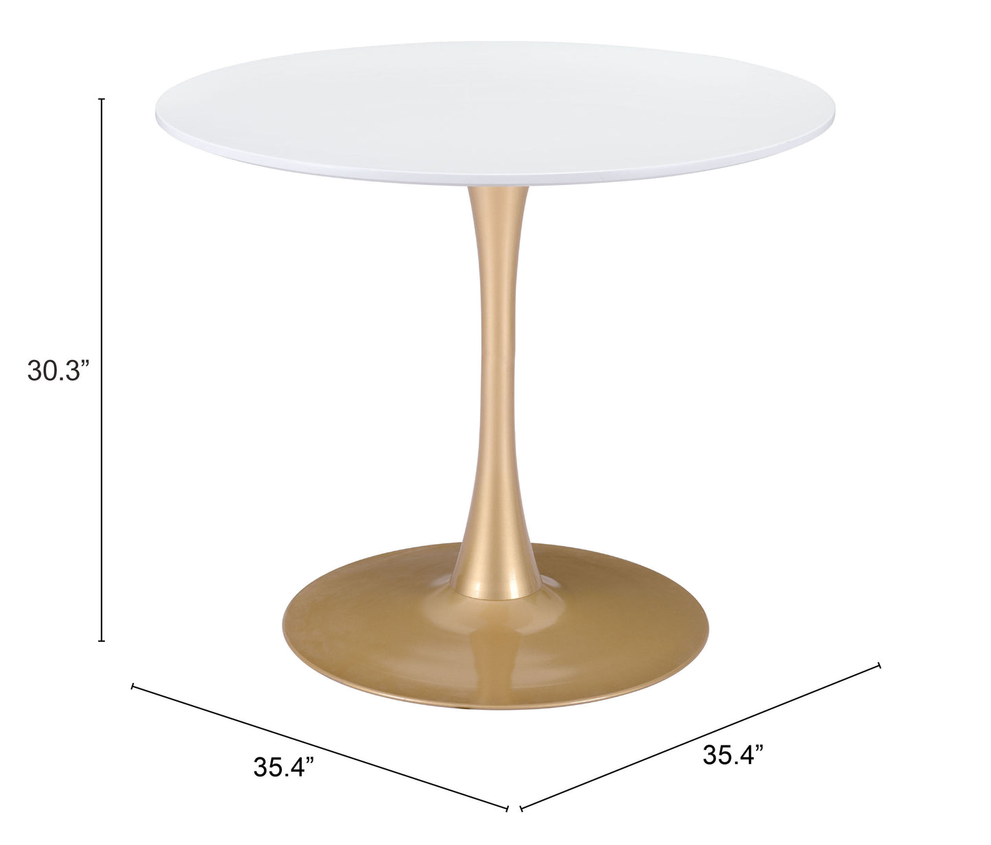 Dining Table White & Gold - Elegant & Durable Dining Table for Stylish Spaces