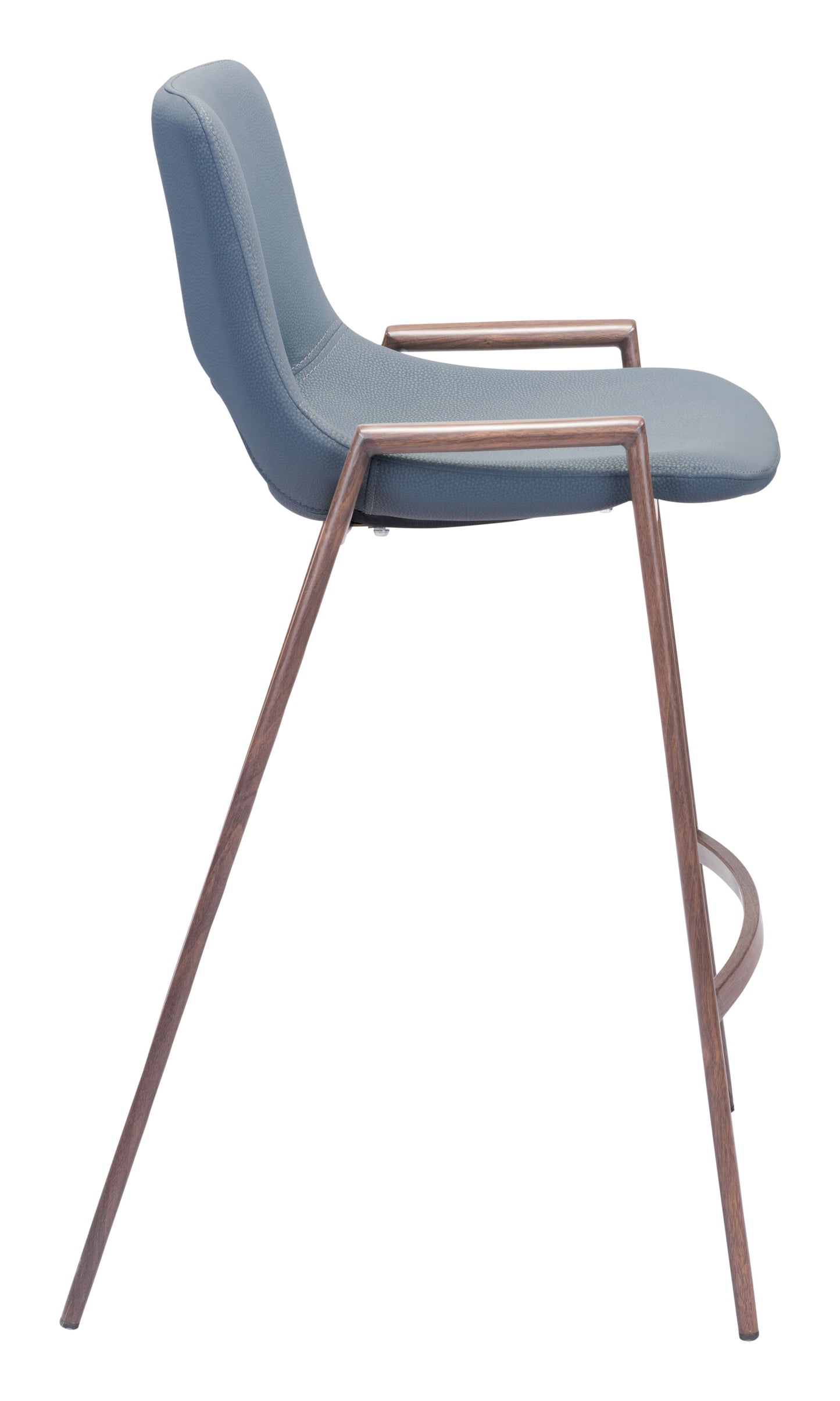 Tabouret de bar Desi (lot de 2) Gris azur et noyer
