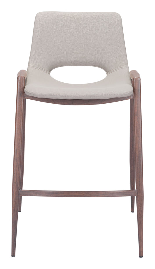 Counter Stool (Set of 2) Beige & Walnut - Premium Quality & Stylish Design for Your Home