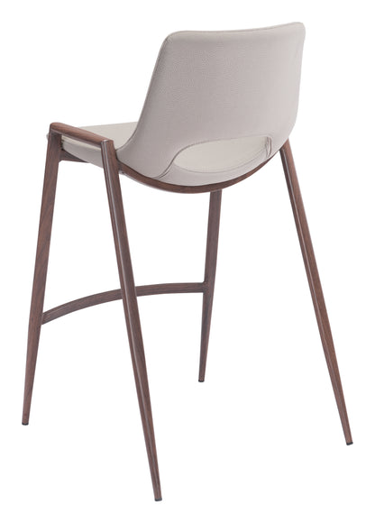 Counter Stool (Set of 2) Beige & Walnut - Premium Quality & Stylish Design for Your Home