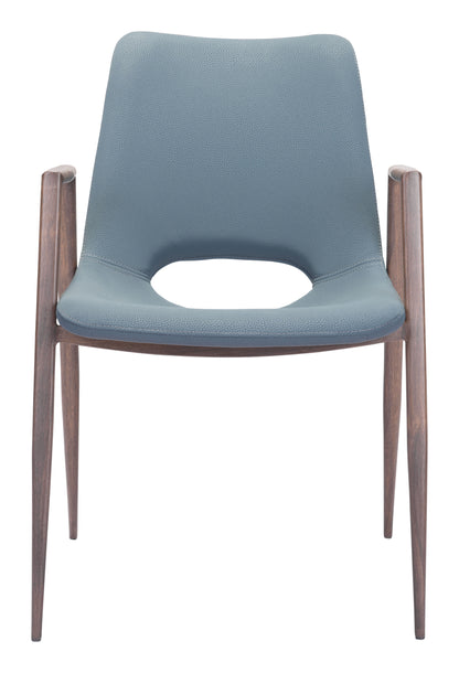 Dining Chair (Set of 2) Azure Gray & Walnut - Modern & Ergonomic Seating for Home & Office