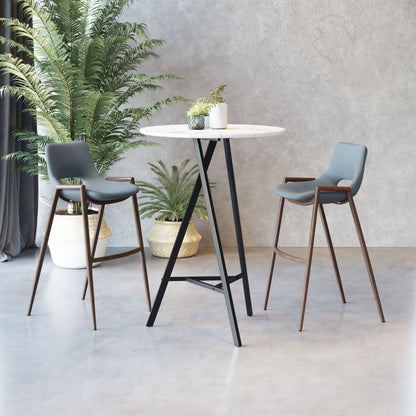 Barstool (Set of 2) Azure Gray & Walnut - Premium Quality & Stylish Design for Your Home