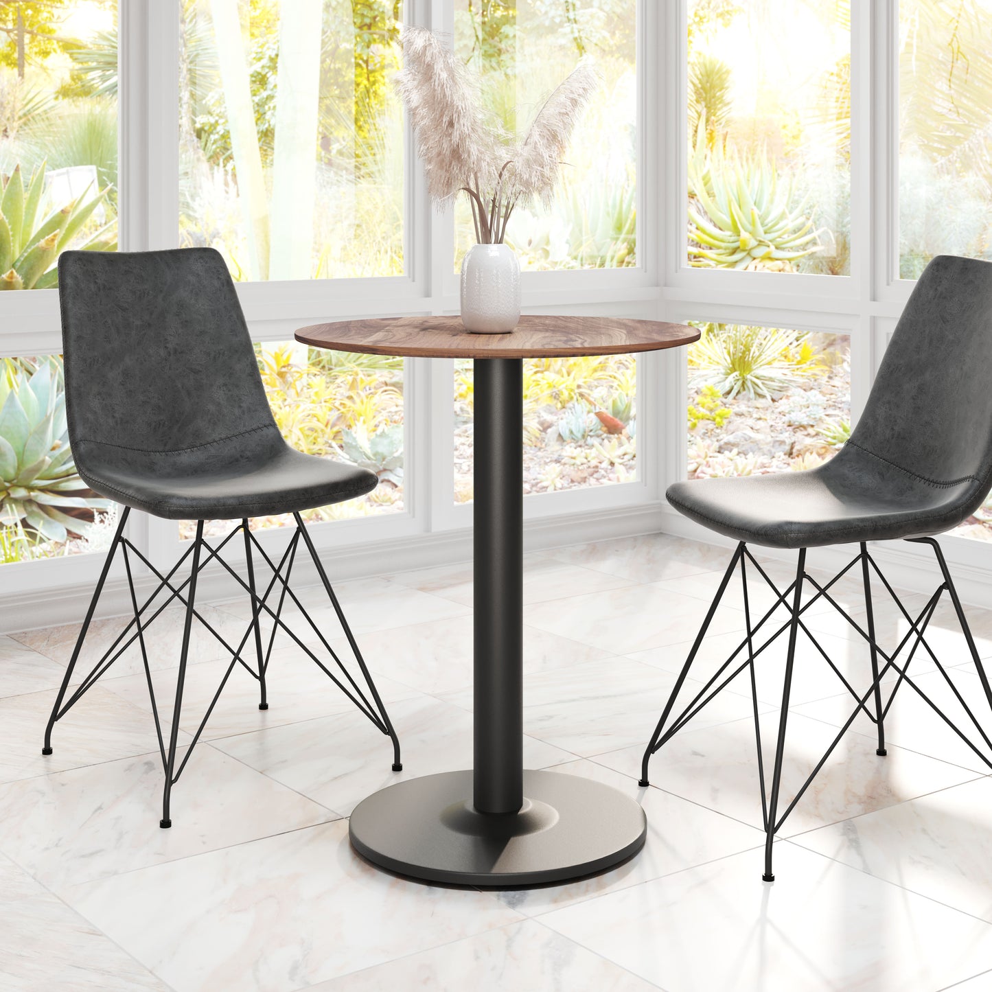 Table de bistrot Alto marron et noir