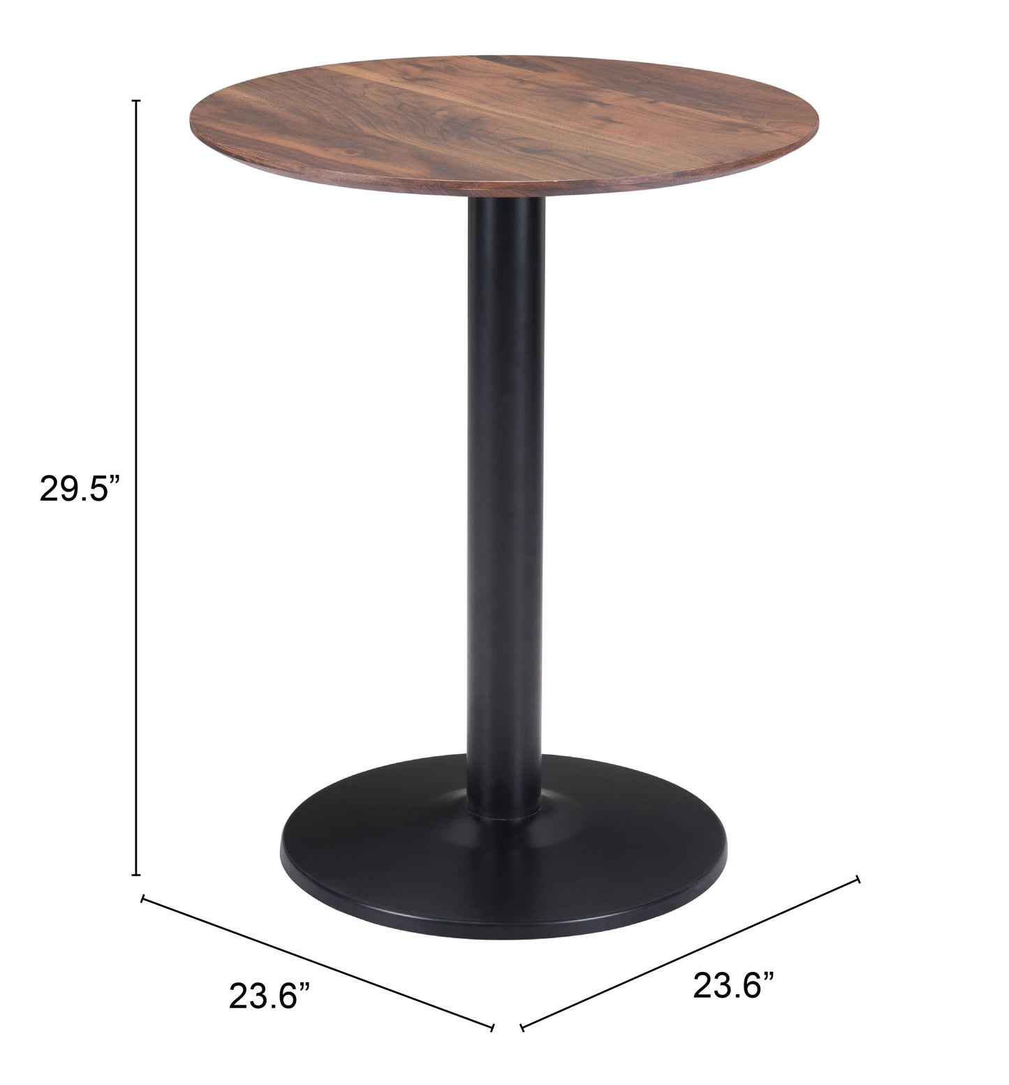 Table de bistrot Alto marron et noir
