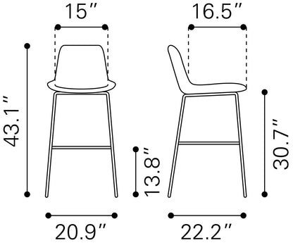 Tabouret de bar Byron marron