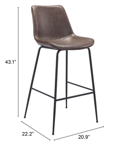 Tabouret de bar Byron marron