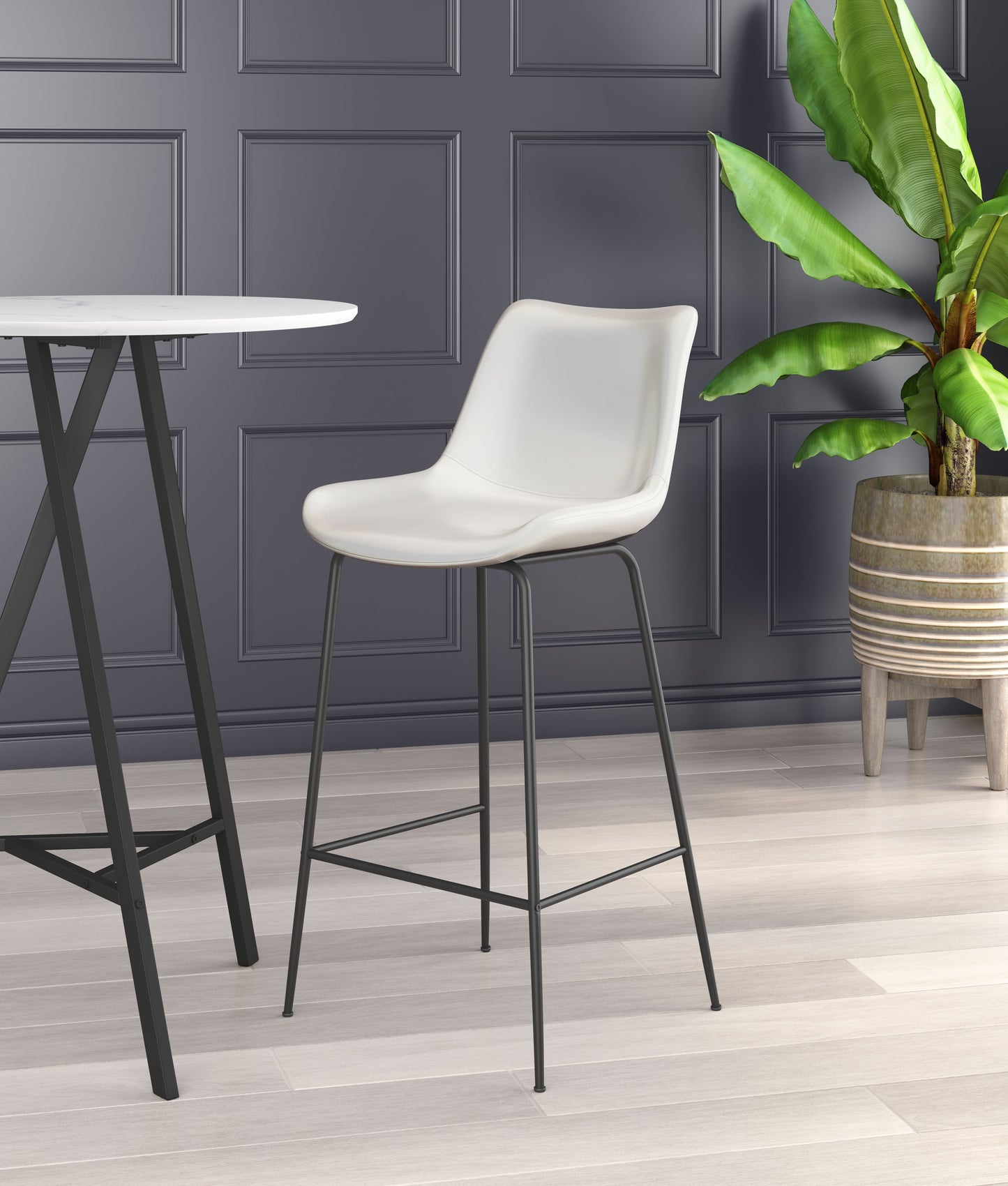 Tabouret de bar Byron blanc
