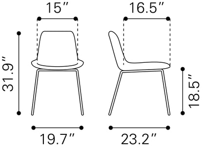 Chaise de salle à manger Byron (lot de 2) Gris