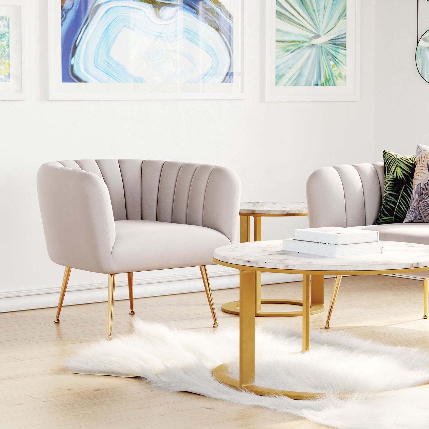 Fauteuil d'appoint Deco Beige
