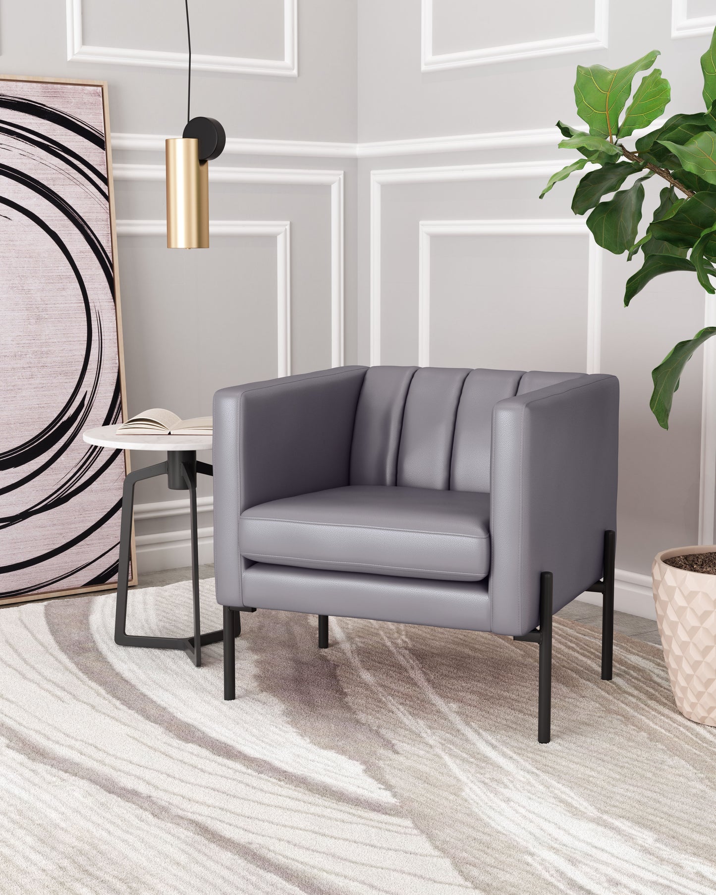 Accent Chair Gray - Modern & Ergonomic Seating for Home & Office