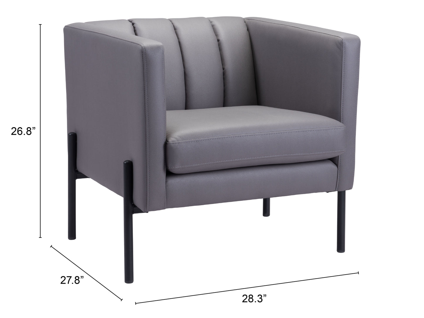Accent Chair Gray - Modern & Ergonomic Seating for Home & Office