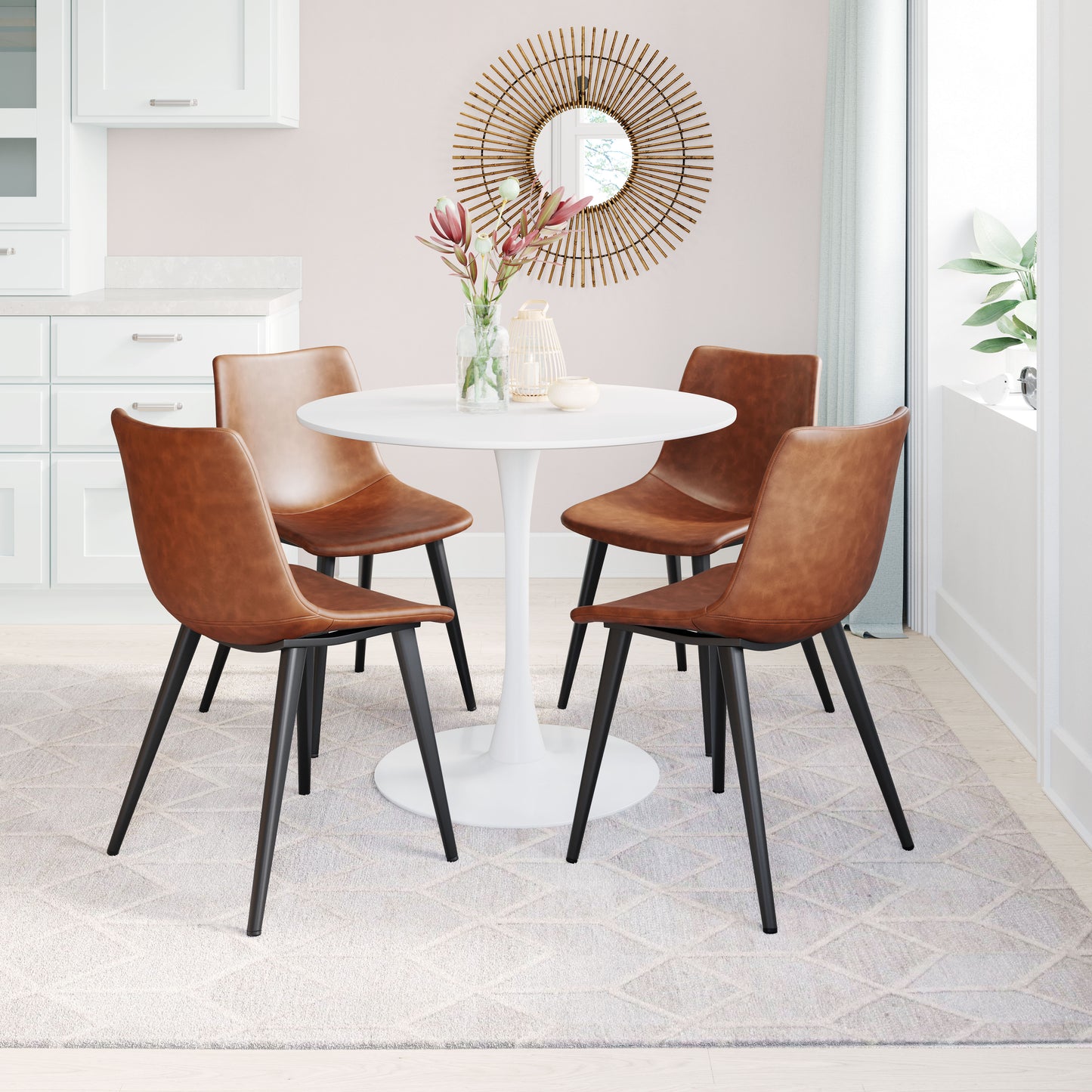 Dining Chair (Set of 2) Vintage Brown - Modern & Ergonomic Seating for Home & Office