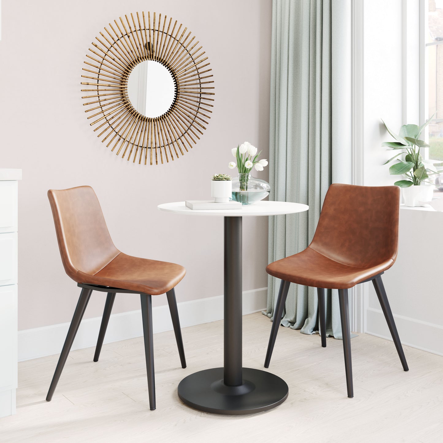 Dining Chair (Set of 2) Vintage Brown - Modern & Ergonomic Seating for Home & Office