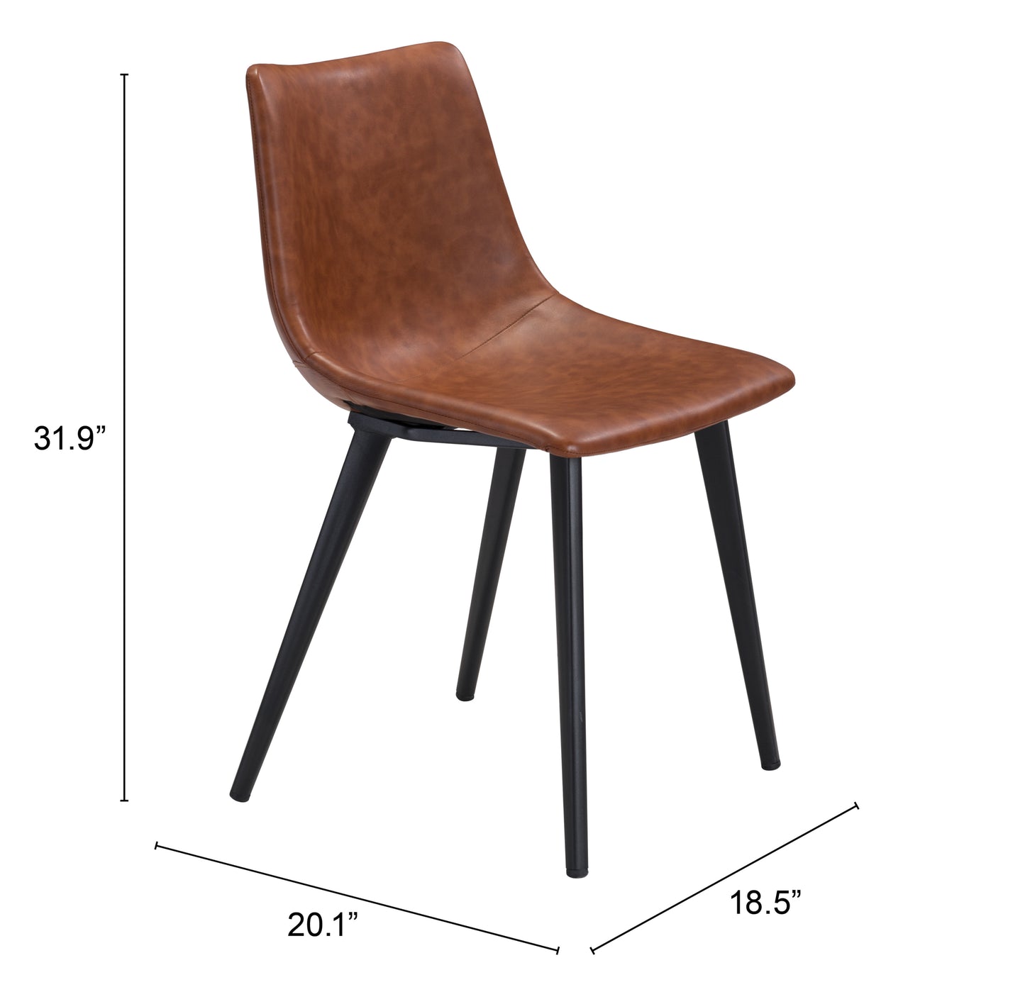 Dining Chair (Set of 2) Vintage Brown - Modern & Ergonomic Seating for Home & Office
