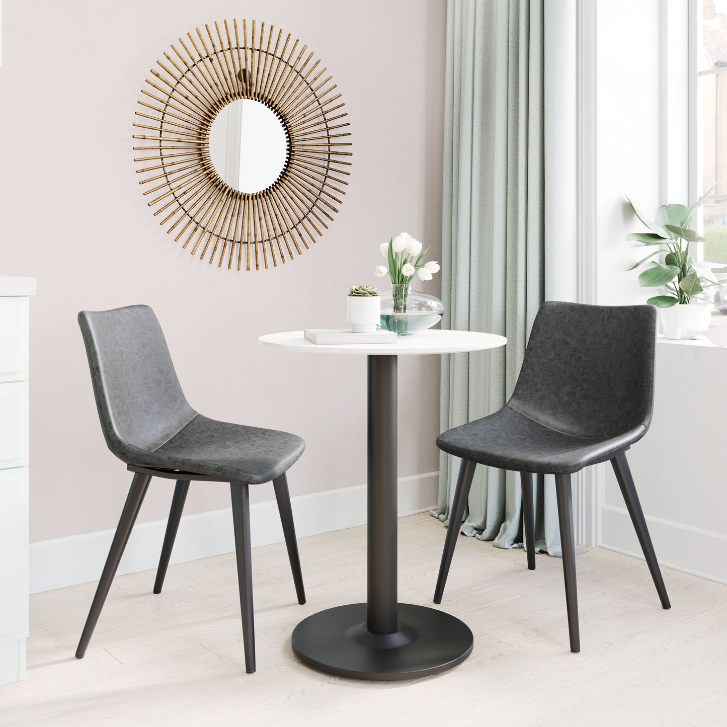 Dining Chair (Set of 2) Vintage Black - Modern & Ergonomic Seating for Home & Office