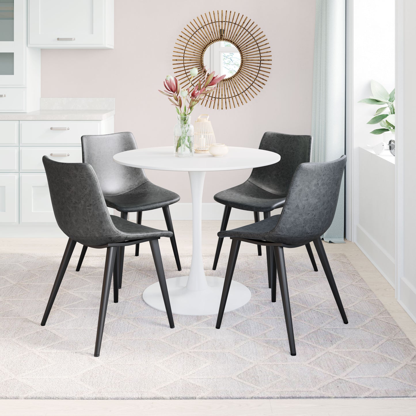Dining Chair (Set of 2) Vintage Black - Modern & Ergonomic Seating for Home & Office