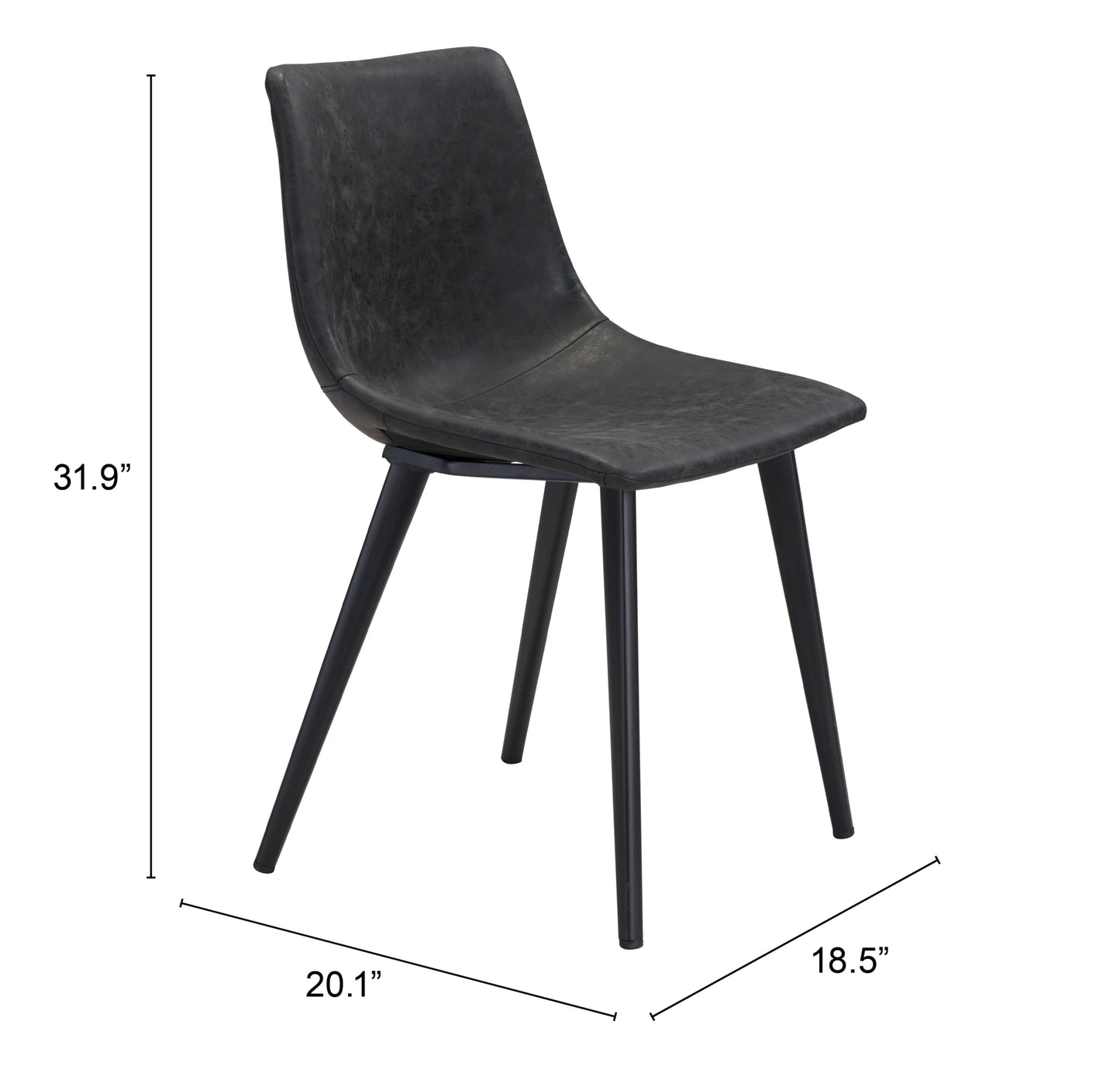 Dining Chair (Set of 2) Vintage Black - Modern & Ergonomic Seating for Home & Office