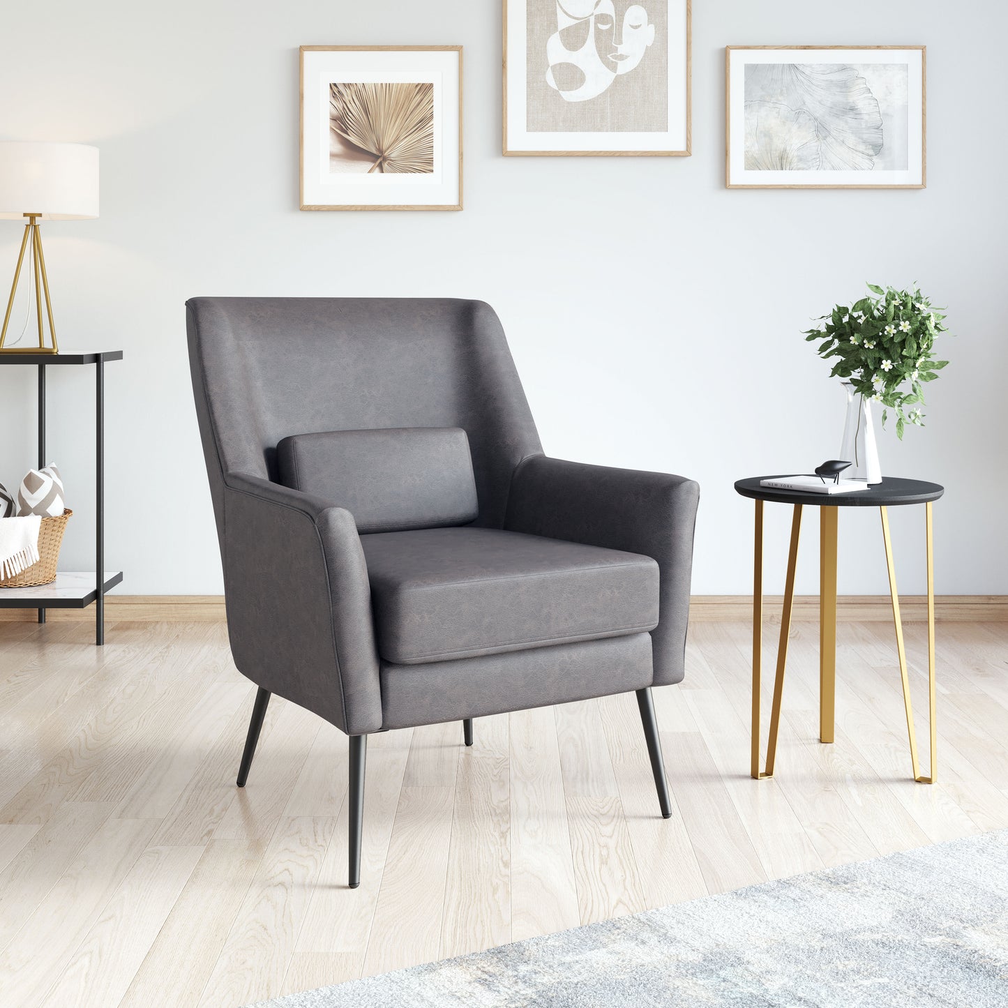 Accent Chair Vintage Black - Modern & Ergonomic Seating for Home & Office
