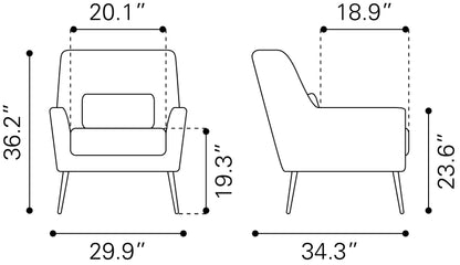 Accent Chair Vintage Black - Modern & Ergonomic Seating for Home & Office