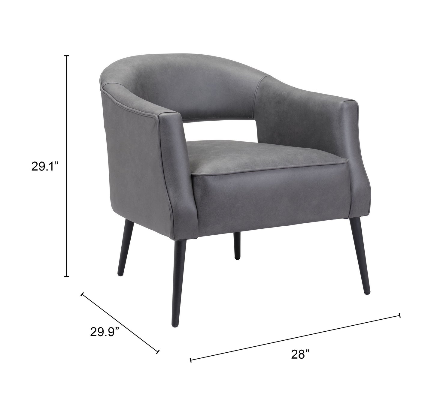 Accent Chair Vintage Gray - Modern & Ergonomic Seating for Home & Office