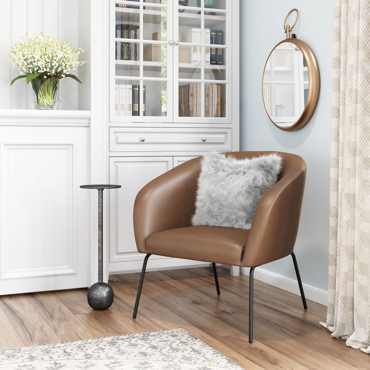 Accent Chair Vintage Brown - Modern & Ergonomic Seating for Home & Office