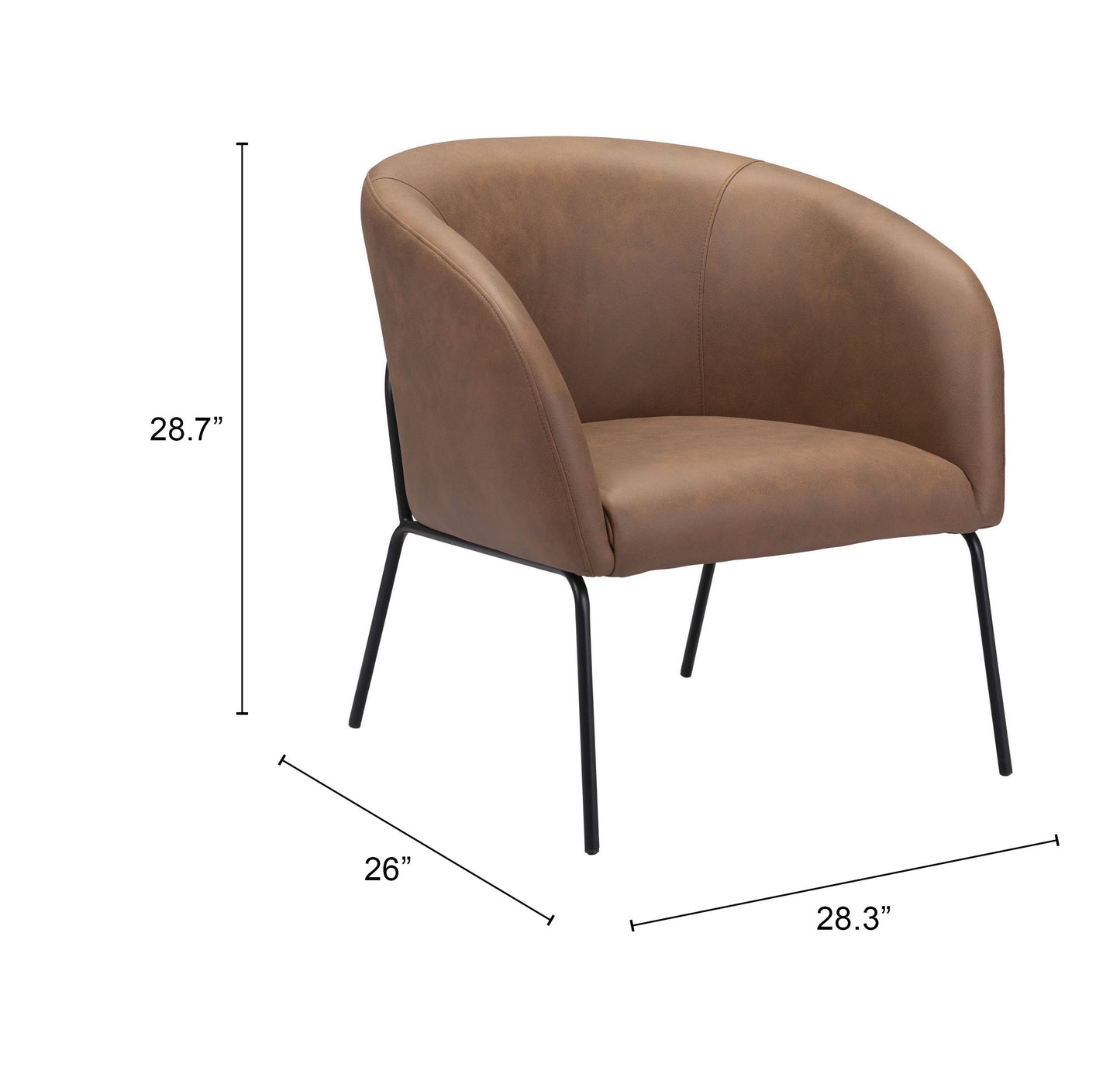 Accent Chair Vintage Brown - Modern & Ergonomic Seating for Home & Office