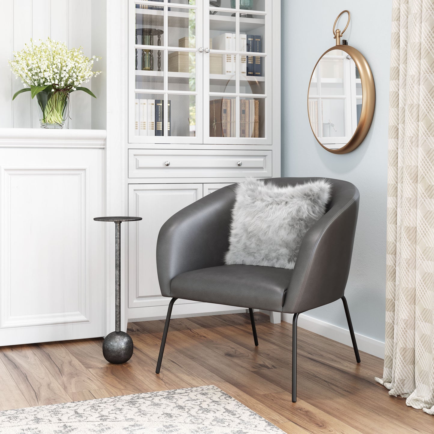 Accent Chair Vintage Gray - Modern & Ergonomic Seating for Home & Office