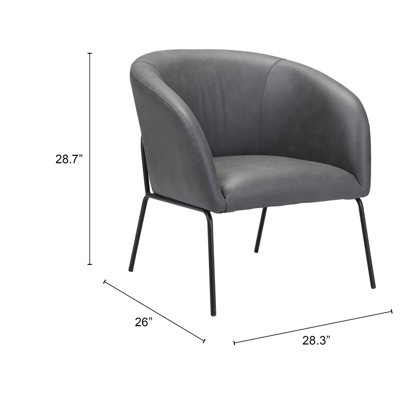 Accent Chair Vintage Gray - Modern & Ergonomic Seating for Home & Office