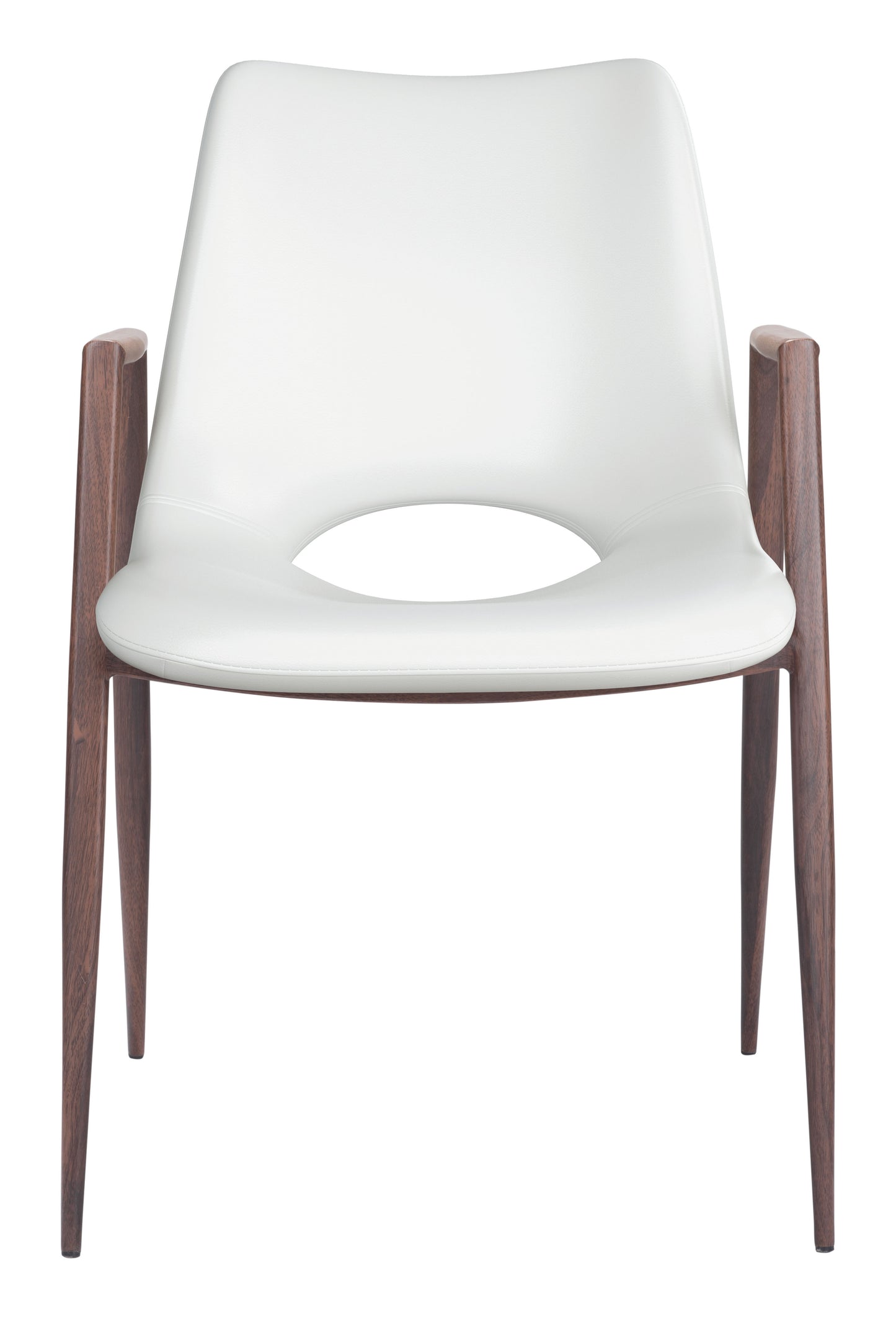 Chaise de salle à manger Desi (lot de 2) Blanc et noyer