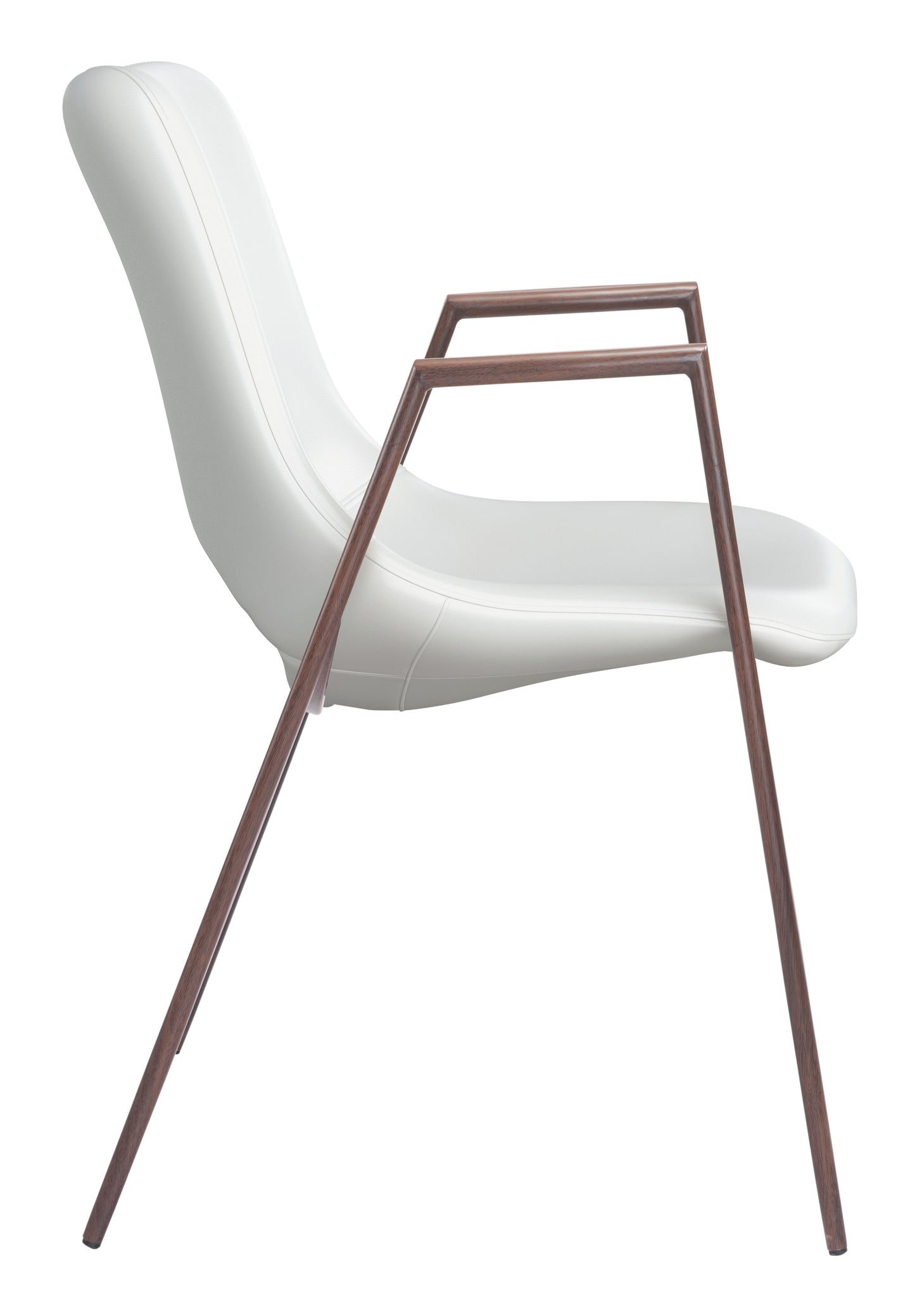 Chaise de salle à manger Desi (lot de 2) Blanc et noyer